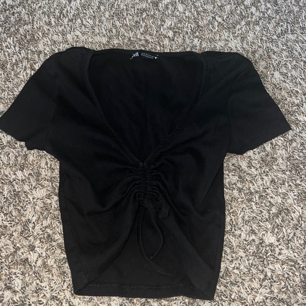 Zara Black ruched top!